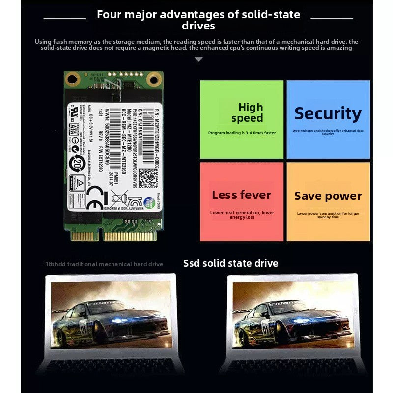 Laptop SSD for Samsung PM851 128G 256G 512G MSATA  TLC  MLC  64G 32G Toshiba Hynix Kingston Micron SanDisk solid state disk