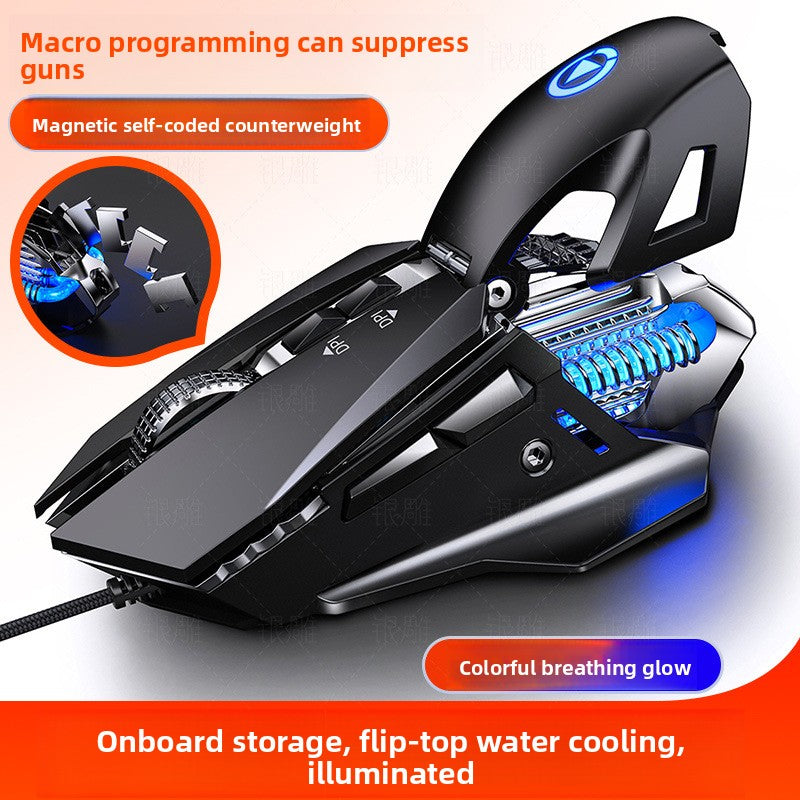 Silver carving G10 e-sports mechanical wired game mouse, macro programming light computer accessories, Yan Xiang who is stained with mud