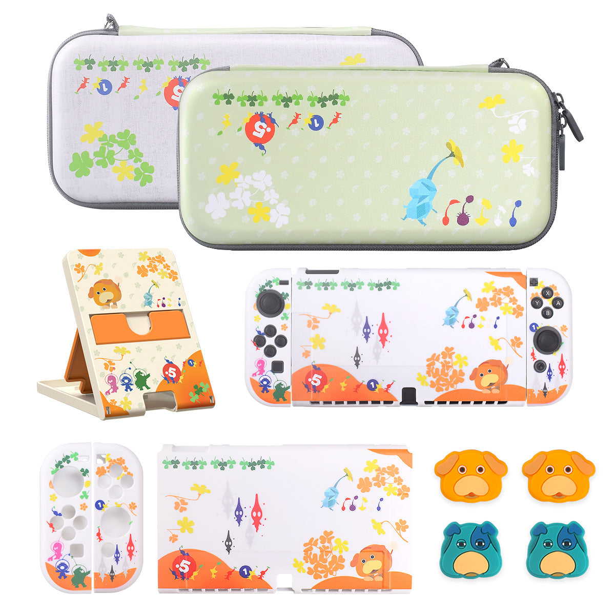 Switch storage bag switch OLED protective case button cap host bracket Pikmin theme accessories