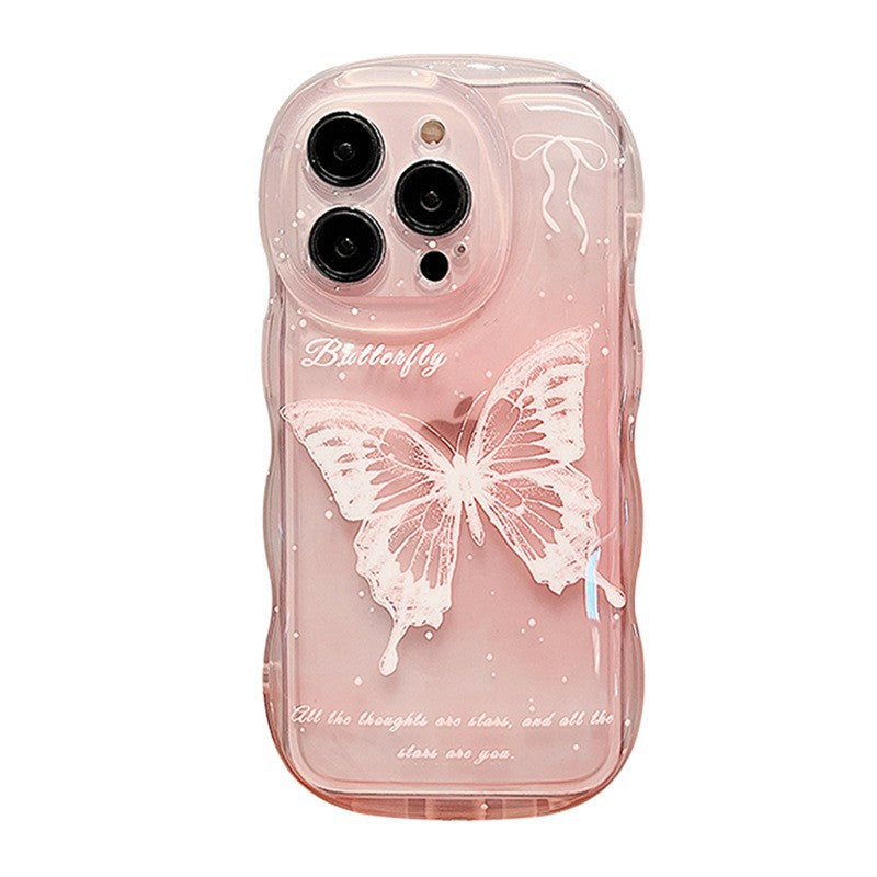 Accessories Suitable for high-end aesthetic butterfly bracket bracelet iphone15promax mobile phone case Apple 14 new ins