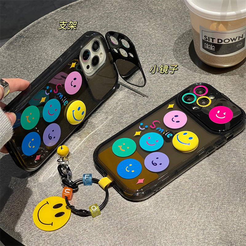 Accessories cute colorful smiley face pendant for iphone14Promax apple 13/12/11 case xr makeup mirror