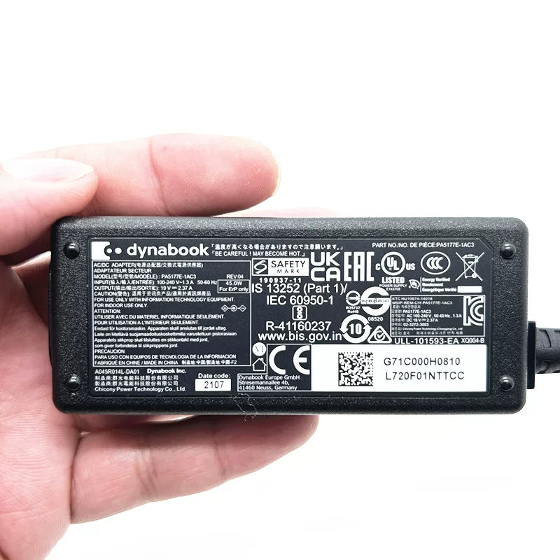Genuine New Adapter PA5177E-1AC3 45W AC Adapter Charger for Toshiba  Dynabook 19V 2.37A power supply Toshiba laptop repair parts