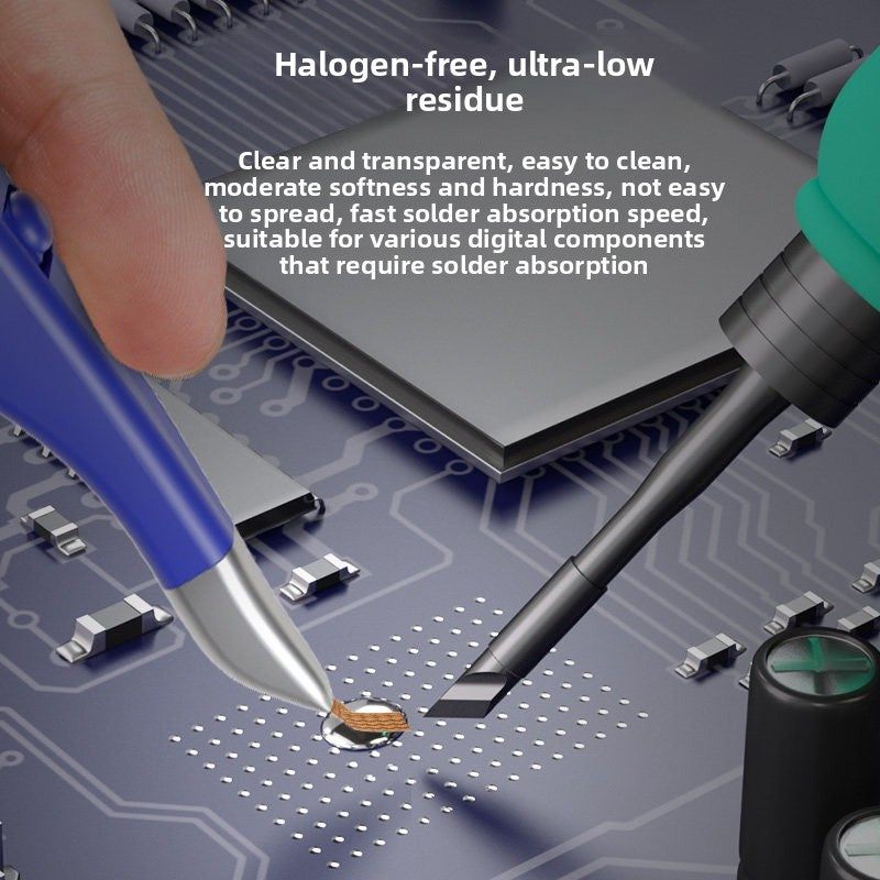 SR20 mobile phone electronic repair, tin suction wire, anti-scalding, low residue, tin removal tape, tin removal, tin suction tape, solder