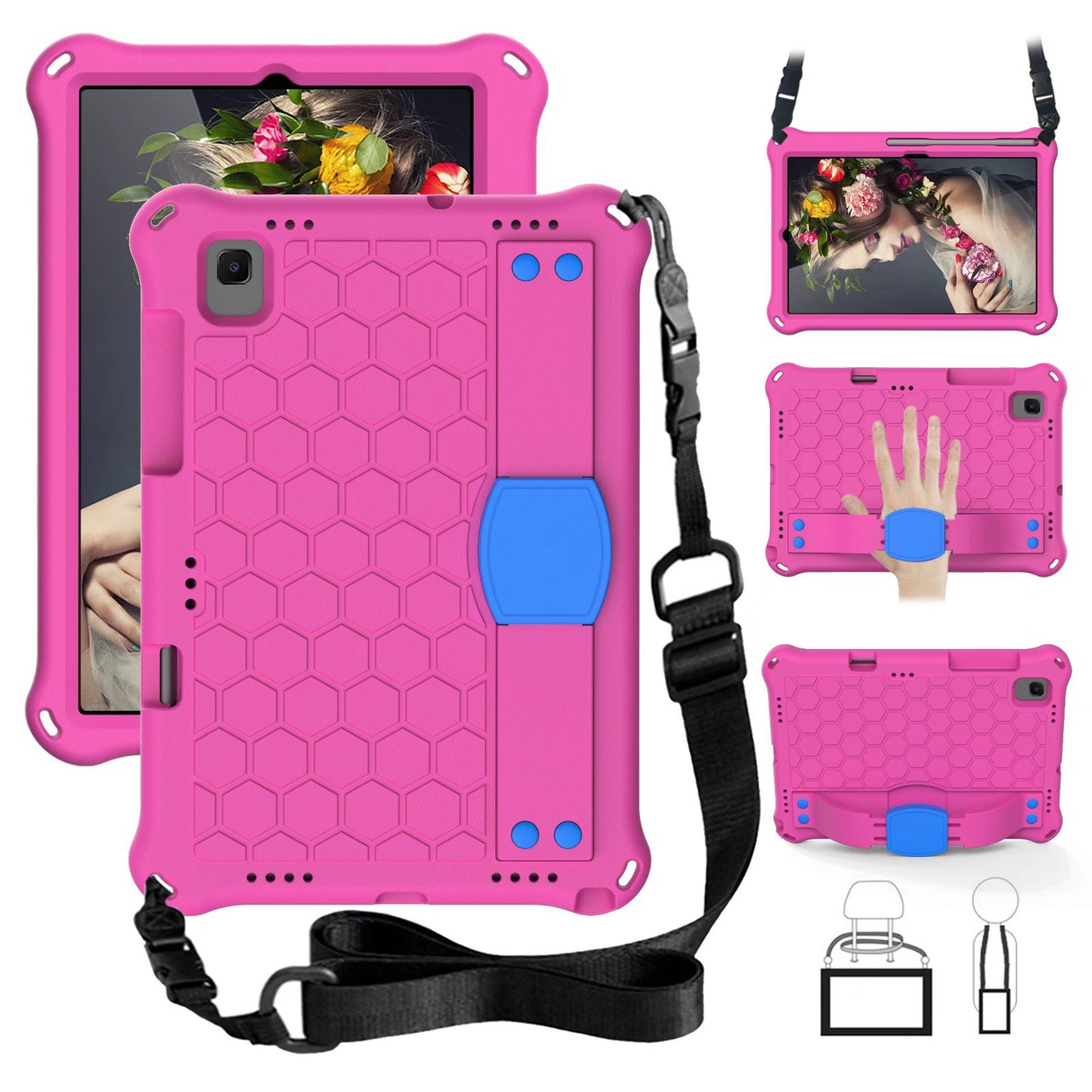 Applicable Samsung T500 Tablet A7 Protective Case EVA Children's Hand Holder T860 Pen Slot T720 Anti-drop 10.4 Shoulder Strap protective Accessories