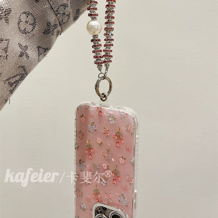 Accessories for summer fresh small floral shell pattern bracelet iphone15pro max mobile phone case Apple 14 new models