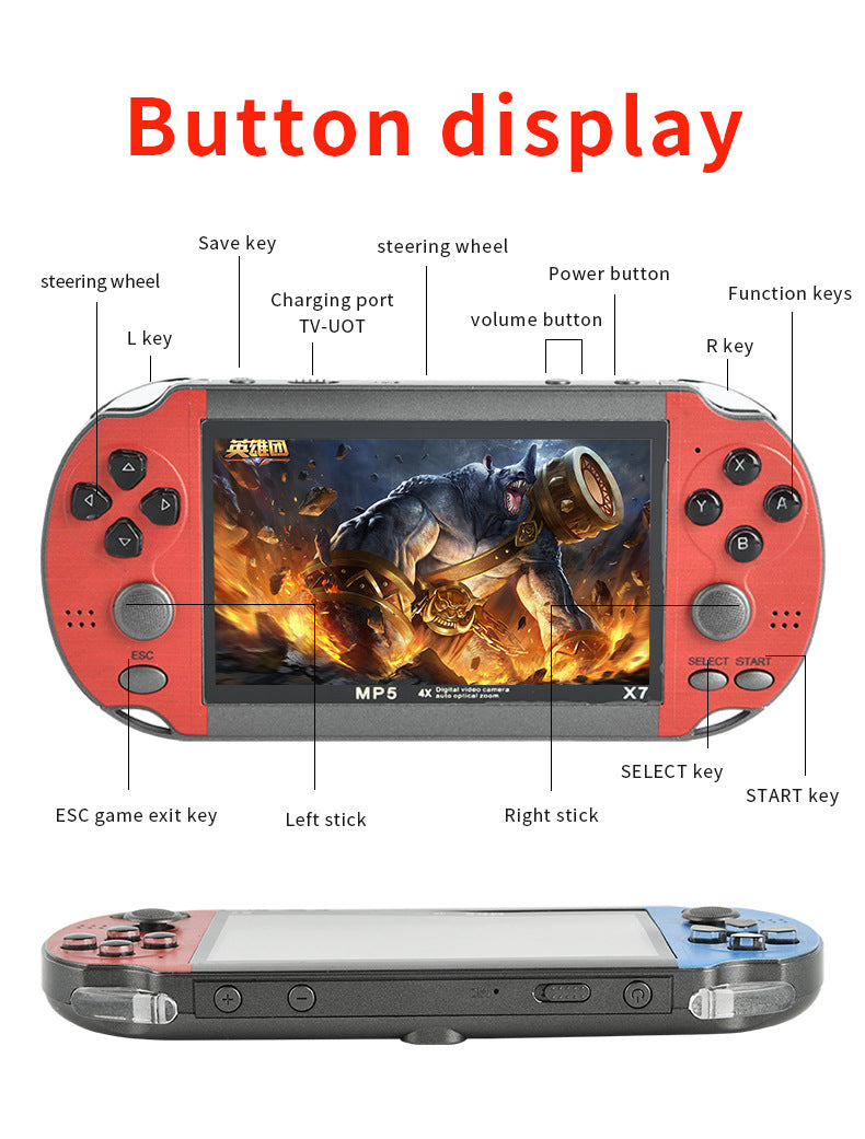4.3" inch HD X7 special 15000 games Handheld Game joystick Player console retro arcade dual-joystick PSP handheld game console
