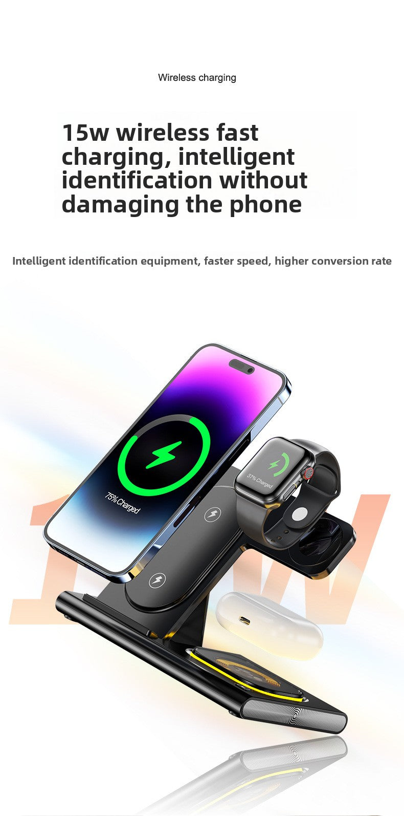 3-in-1 wireless charger 15W for iPhone16 fast charging AirPods Pro iWatch 1-10th generation