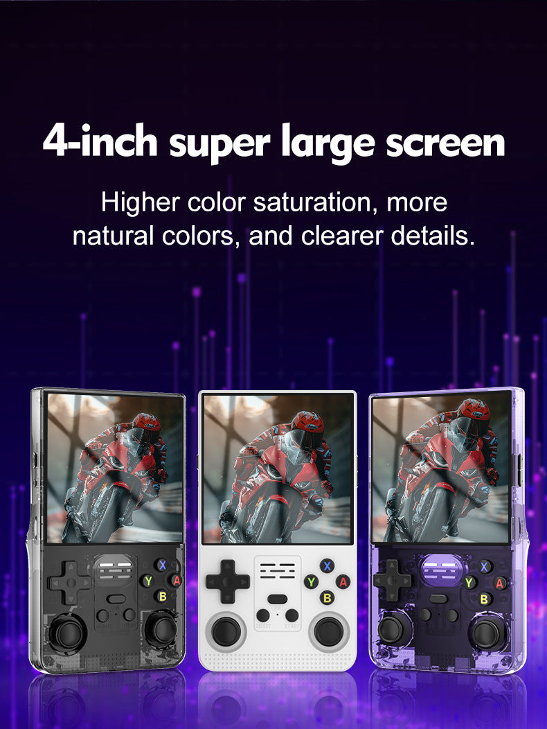 4" inch R39MAX IPS HD 64G 128G Linux Dual 3D joysticks RGB 3500mAh OTG rechargable games Handheld Game Player console