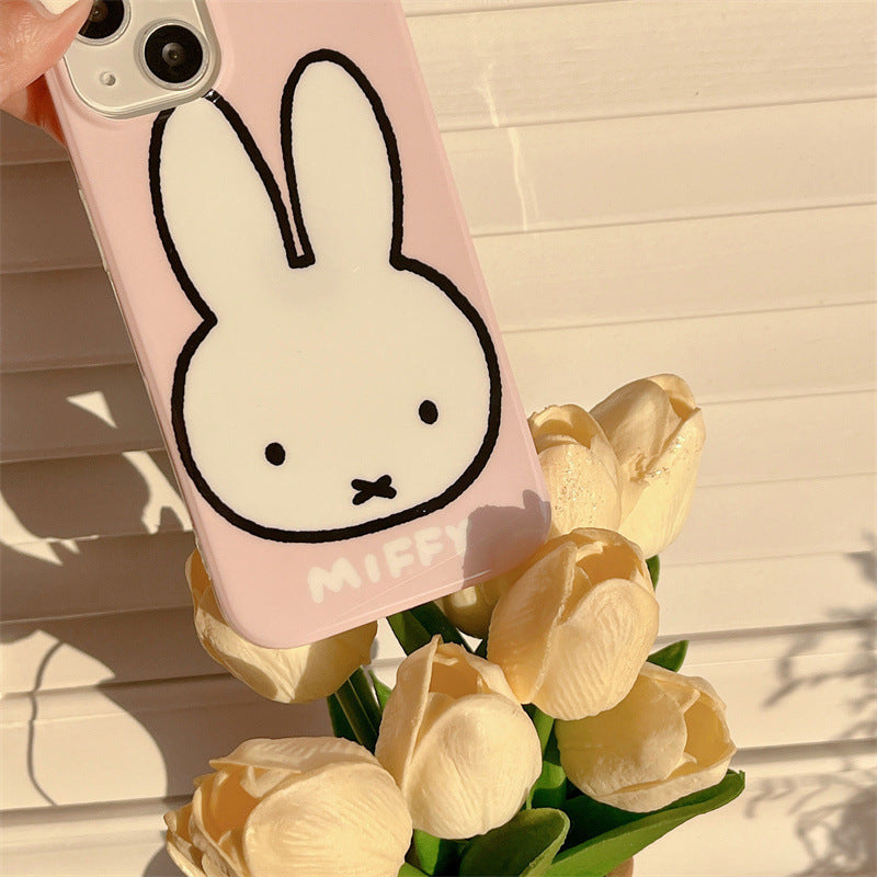 Accessories (Shipping fee not included) Cartoon pink Miffy Rabbit for Apple 14promax mobile phone case anti-drop iphone13/12 cute fun