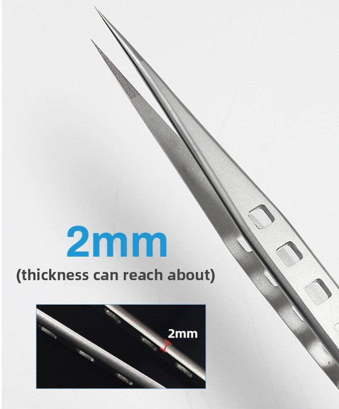 Stainless steel bend, extra hard antimagnetic tweezers, high precision straight bend pointed tweezers, mobile phone repair, anti-static repair tools