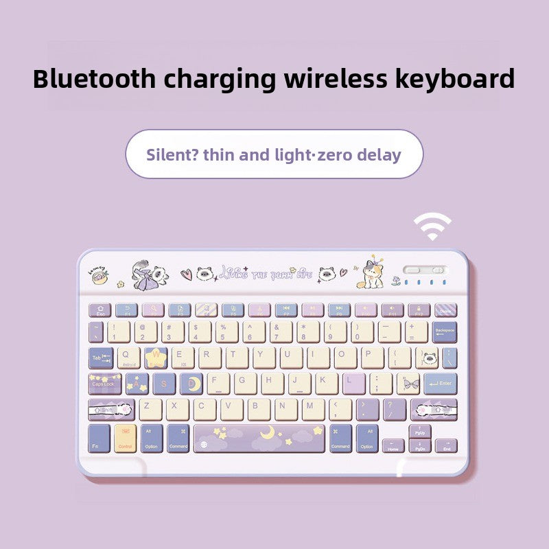 Wireless Bluetooth Keyboard Set For Apple Huawei Xiaomi Tablet PC Special External iPad Keyboard Mouse Set Office Silent No Delay Comfortable and Thin Little Monster Tablet Accessories