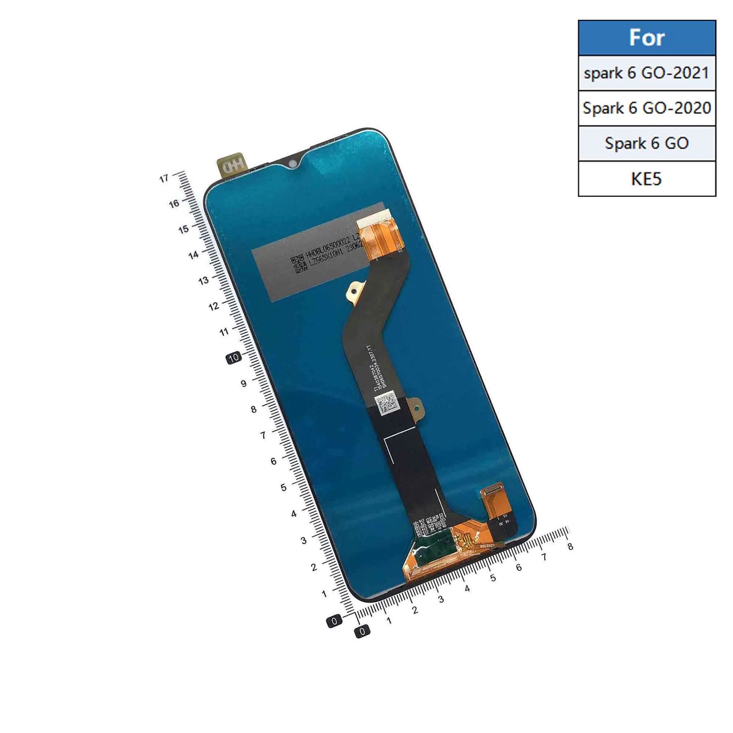 LCD Touch screen assembly for Tecno Spark6 LC7 LC8 KD6 KG5 BD4 6GO KE5 X656 KD7 display screen
