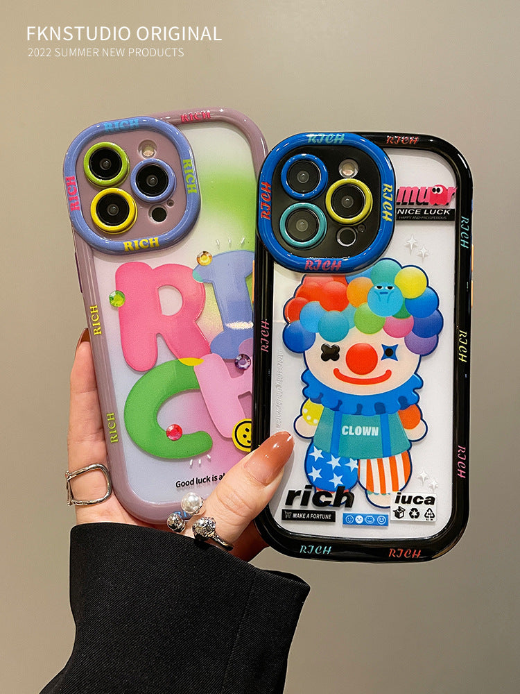 Accessories Fresh Cartoon Couple Back Clip Apple 14ProMax Crossbody Phone Case iPhone14Pro Cute 13pm