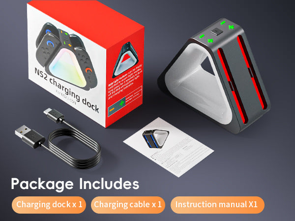 New SWITCH2 colorful seat charger NS2 joy-con four-in-one fast charging triangular charging base