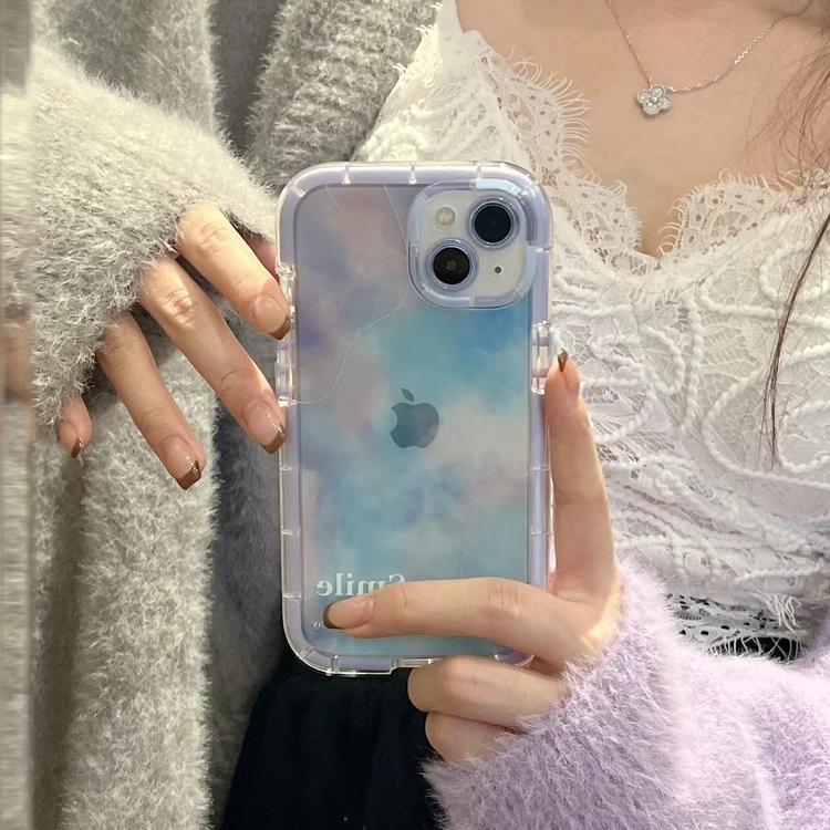 Accessories [Apple] iPhone15/14promax anti-drop smudge line luminous airbag girlfriend new mobile phone case