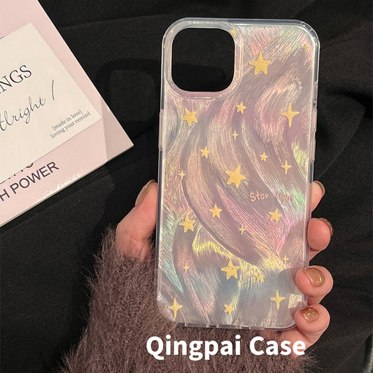 Accessories Japanese and Korean ins laser gradual change stars for apple 15promax mobile phone case iphone13 new 14pro women