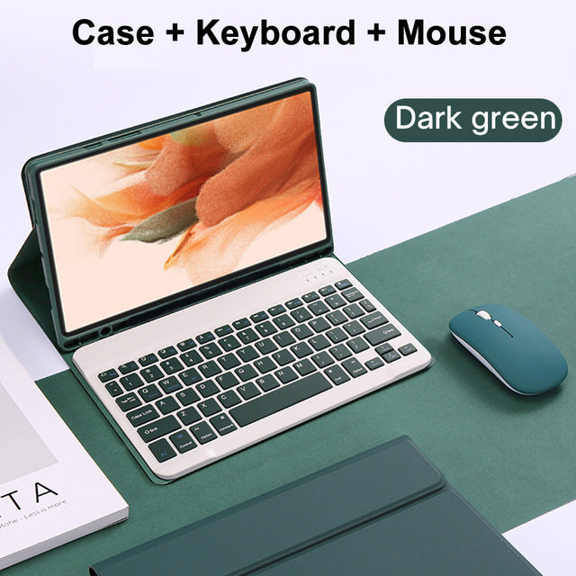 Applicable to Samsung tablet 11 inch A9 + Bluetooth keyboard S7 protective cover S8 magnetic suction pen slot case S9 FE charging mouse protective Accessories