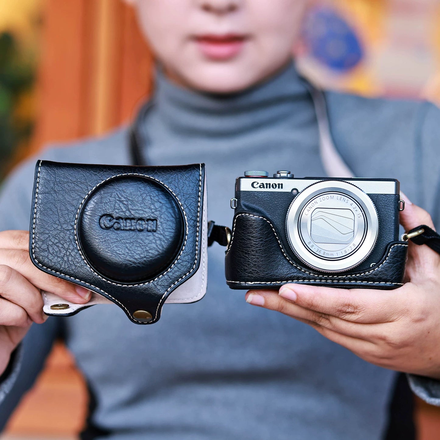 Suitable for Canon G7X3 Protective Case G7X2 Camera Case G11 G12G15/16 G1X2 Leather Case Camera Case Digital camera accessories