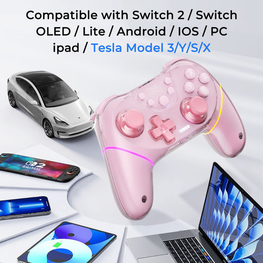 Switch Wireless Handle PC Bluetooth Universal Gamepad Double Sided Case Double Hall RBG Light Compatible Tram