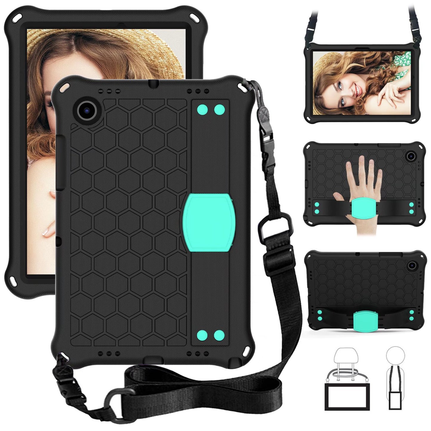 Applicable S6lite Samsung Tablet P610 Protective Case P619 Children's A7 Bracket EVA Anti-drop Case A8 Shoulder Strap protective Accessories