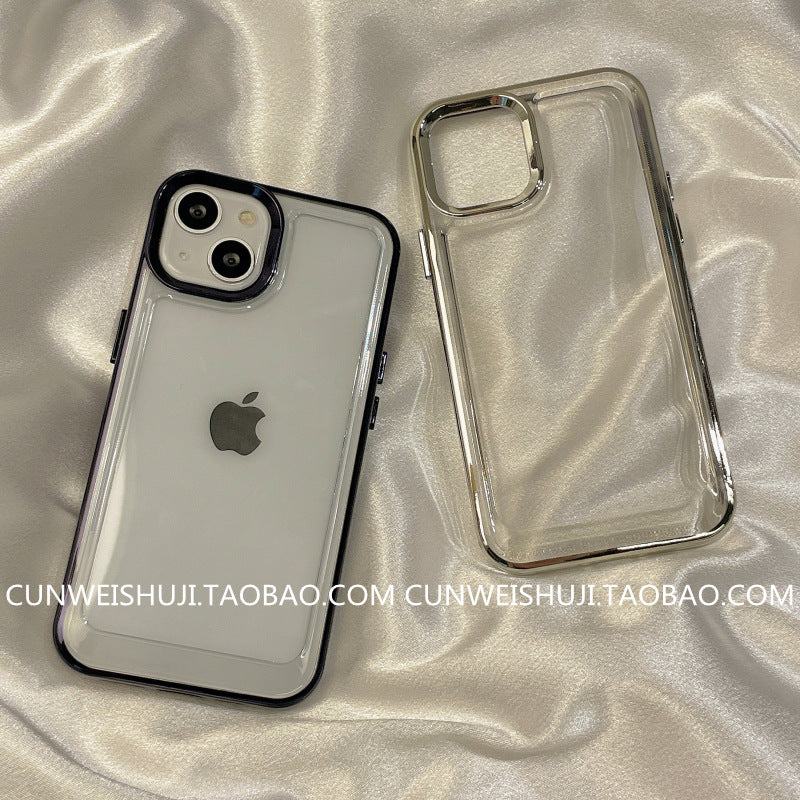 Accessories (Shipping fee not included) Electroplating frame for iphone13promax Apple 14promax mobile phone case 11 transparent xr male 12