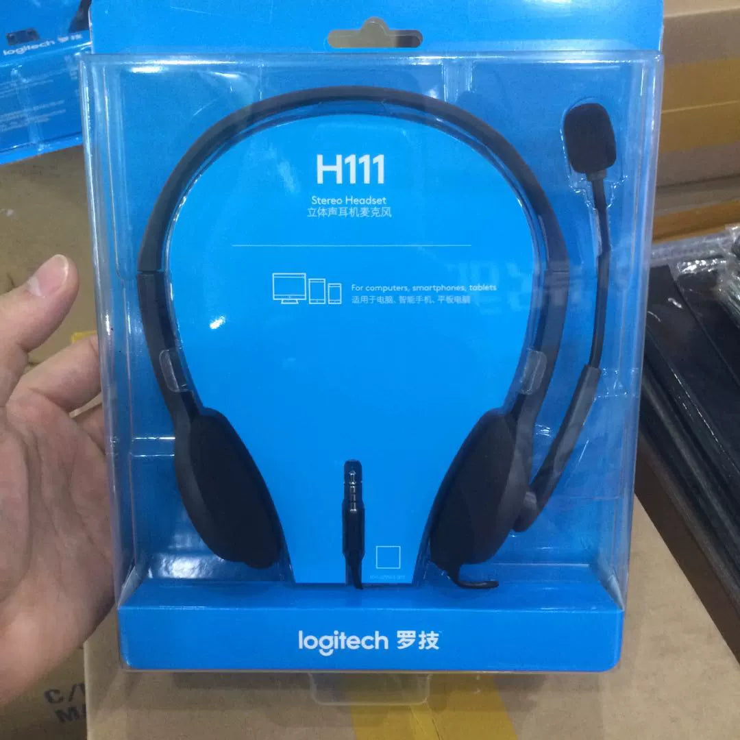 Boxed Genuine Logitech/Logitech H111 Headset with Microphone Headset Music Voice Headset H110