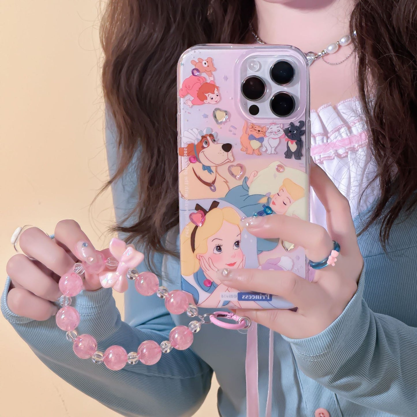 Accessories Cartoon Princess Alice DIY sticker diamond for iphone14pro max iPhone 13 case 12 niche 11