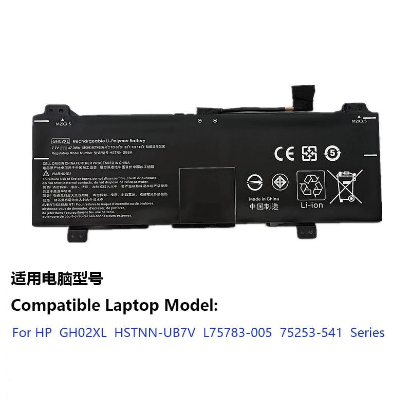 (Shipping fee not include)forHP HSTNN-OB1Y DB9M IB9C UB7V L75783-005 battery GH02XL