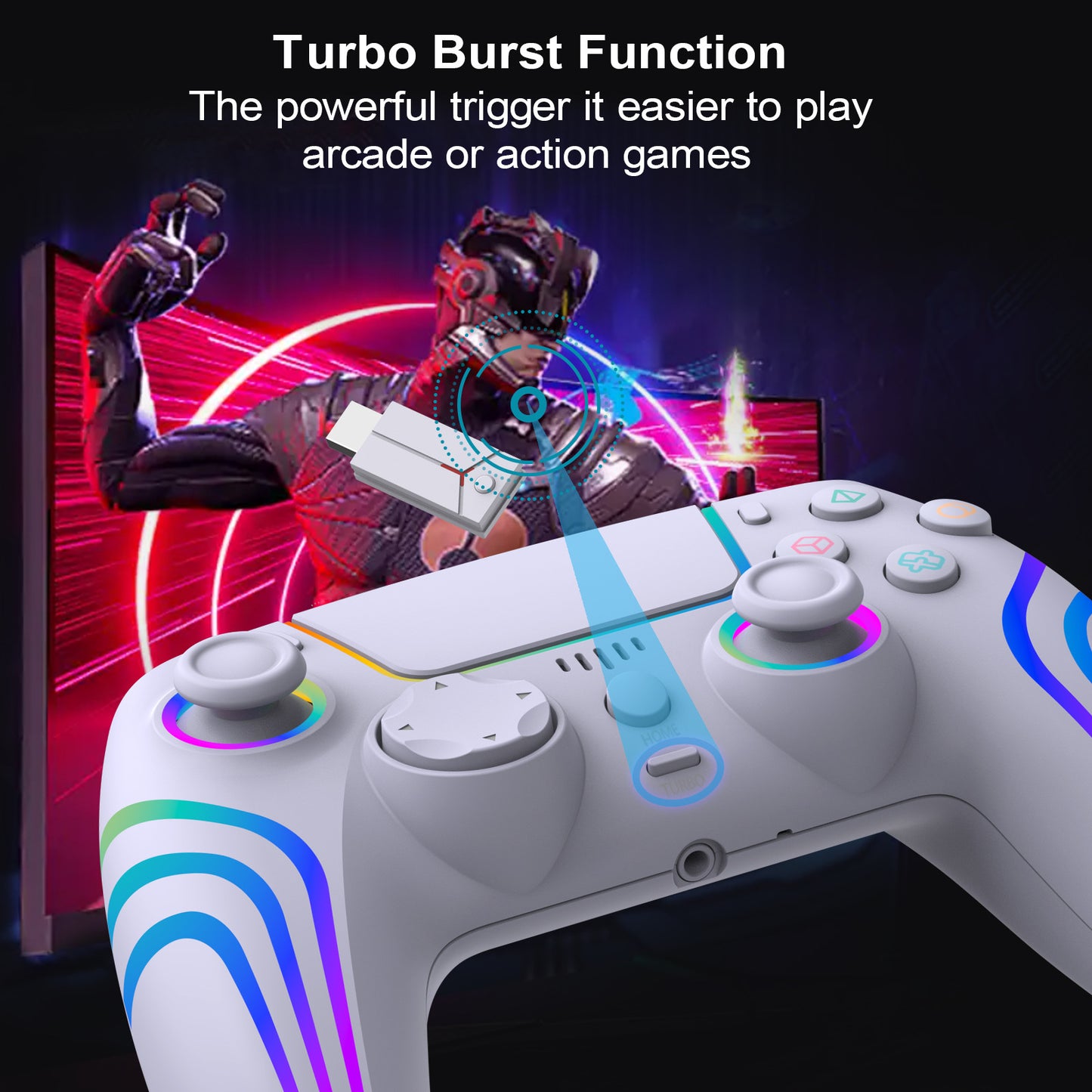 P5 wireless gamepad with colorful RGB light vibration continuous hair six-axis Switch computer handle SZ-5003G