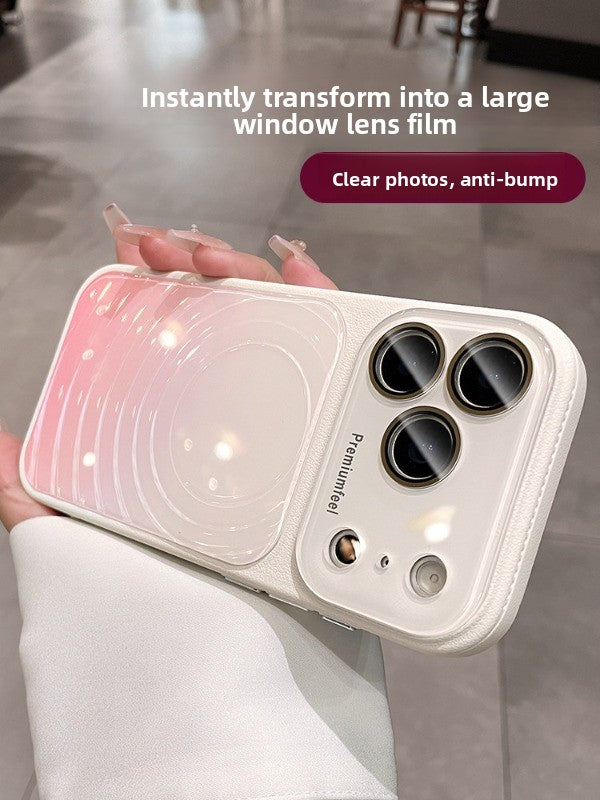 Ice ripple pattern heat dissipation for iPhone 17promax mobile phone case iPhone16 seconds becomes larger, the window gradually changes, smudging women's protective case 15pro niche case Phone accessories