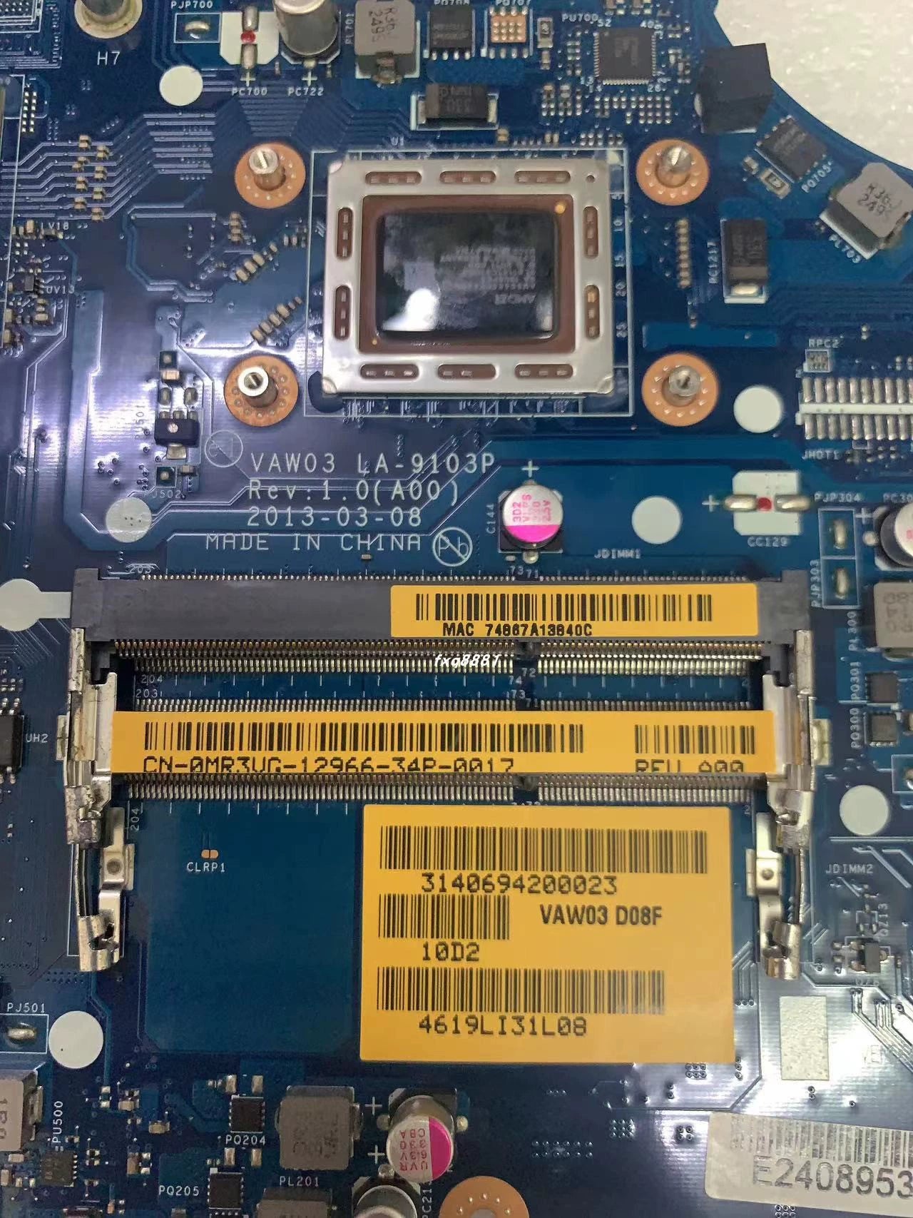 (Shipping fee not include)适用于DELLDELL 5535 w/ AMD A8-5545M 集成主板 0MR3VG