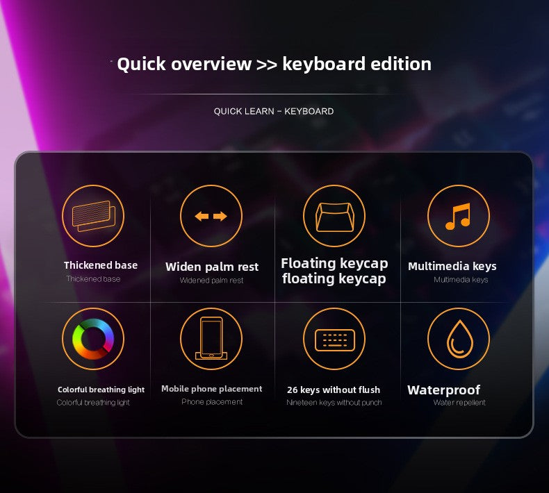 K2 wired keyboard metal panel mechanical feel e-sports game luminous Internet cafe film