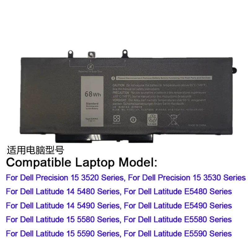 (Shipping fee not include) Dell  Precision 3520 3530 5490 5590 5491 replacement  battery   GJKNX