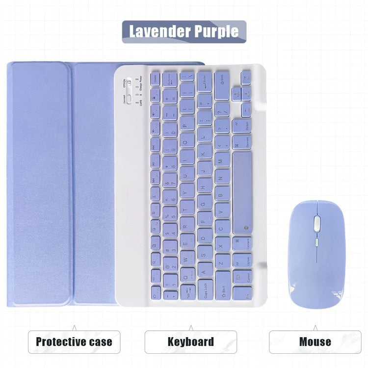 Applicable to ipad10.2 tablet leather case air5 keyboard mouse set Pro11 removable protective case with pen slot protective Accessories