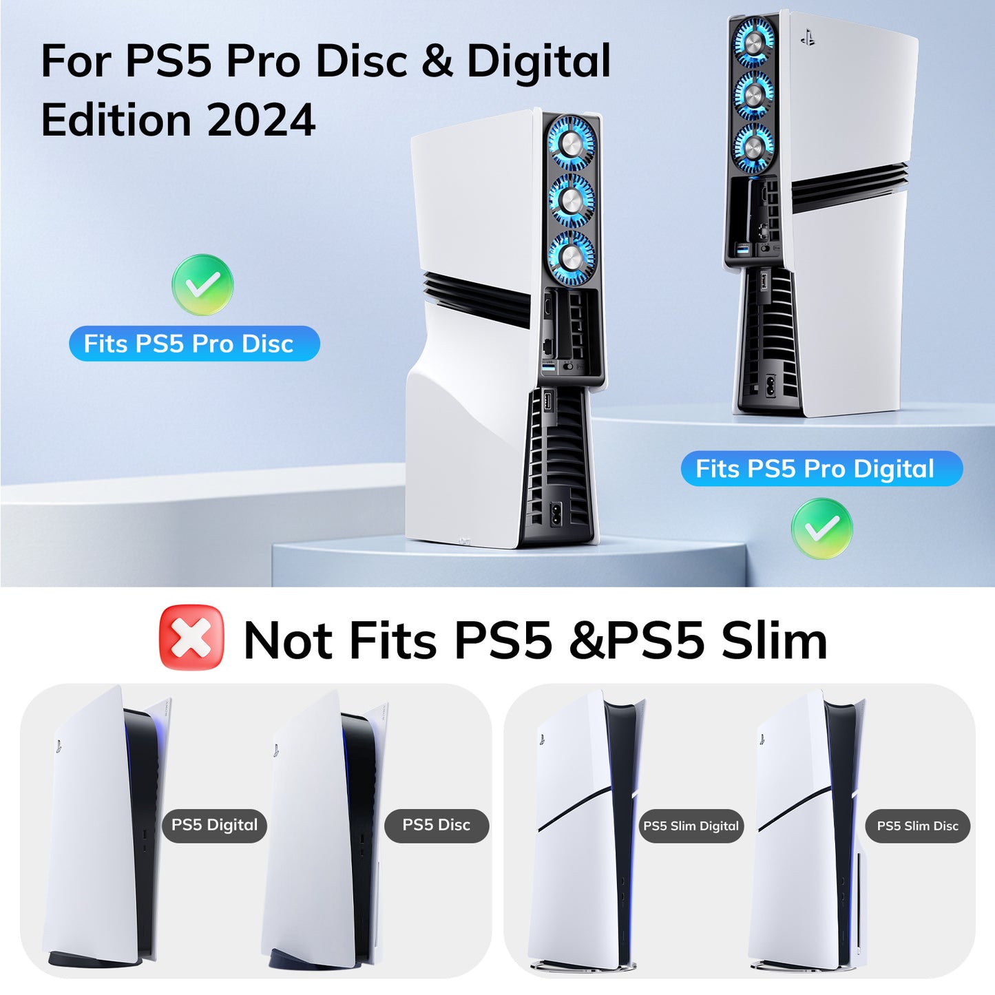 PS5 PRO dedicated host cooling fan P5 temperature control intelligent cooling fan with light silent radiator