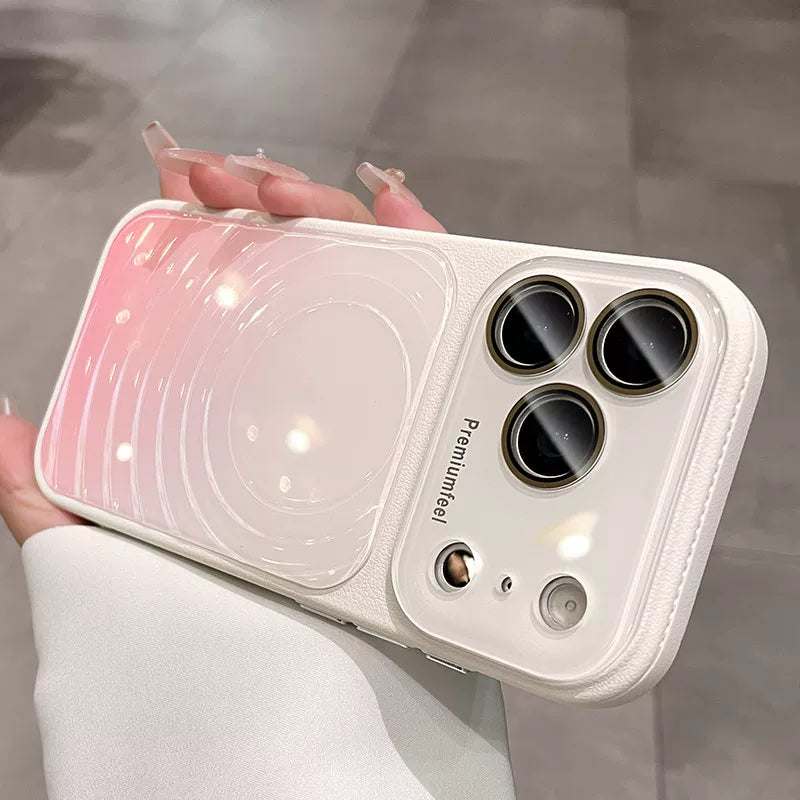 Ice ripple pattern heat dissipation for iPhone 17promax mobile phone case iPhone16 seconds becomes larger, the window gradually changes, smudging women's protective case 15pro niche case Phone accessories