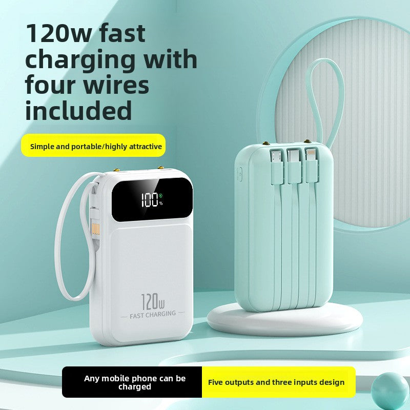 Power bank super fast charging mini with its own cable 20000mAh mobile power supply