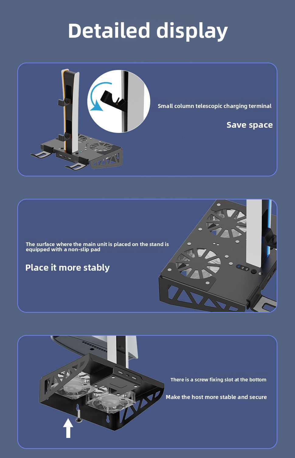 COOLING STAND for PS5 Slim PS5 Wall Mount Base PS5 Hand Charging, Base ps5 Slim Horizontal Stand