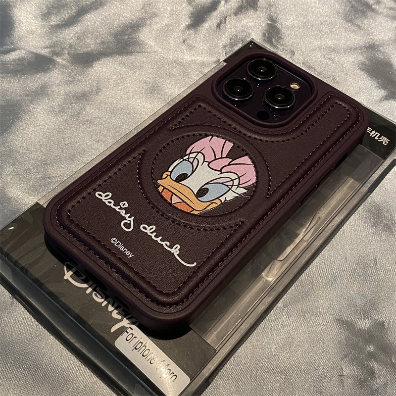 Accessories (Shipping fee not included) Genuine Donald Duck Daisy Apple 14 Mobile Phone Case Magnetic iPhone13 Anti-drop 14Promax All-inclusive Couple 12