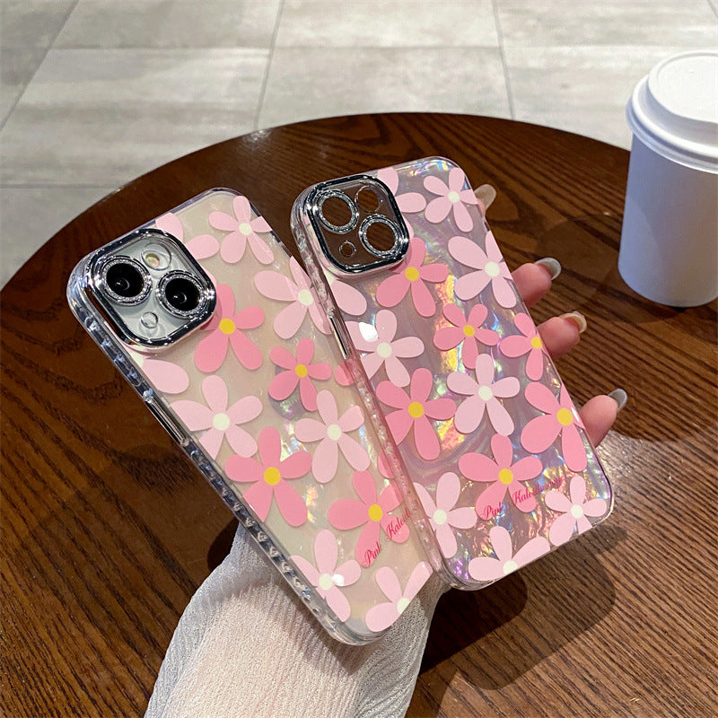 Accessories Japanese and Korean shell pattern flowers are suitable for Apple 15 mobile phone case iPhone14promax all-inclusive 13Pro anti-drop 12