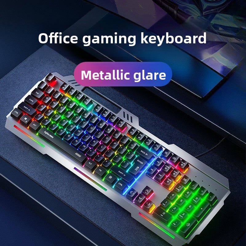 K2 wired keyboard metal panel mechanical feel e-sports game luminous Internet cafe film