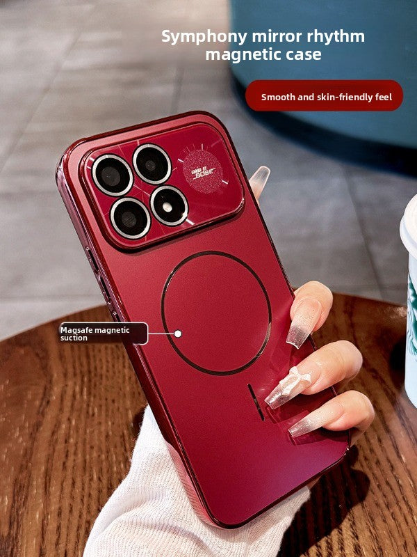 Laser thin ring For Redmi K100pro mobile phone case New k90 pro max integrated lens film all-inclusive protective case k80pro electroplated acrylic backplane case Phone Accessories