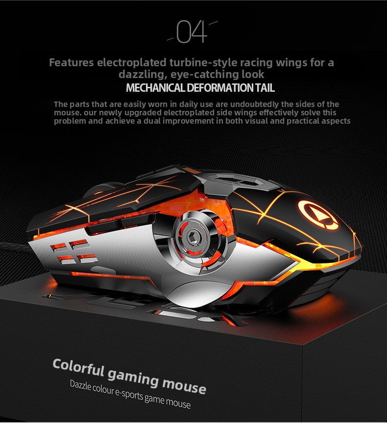 Silver eagle ghost shark e-sports mechanical mouse, wired silent game usb computer