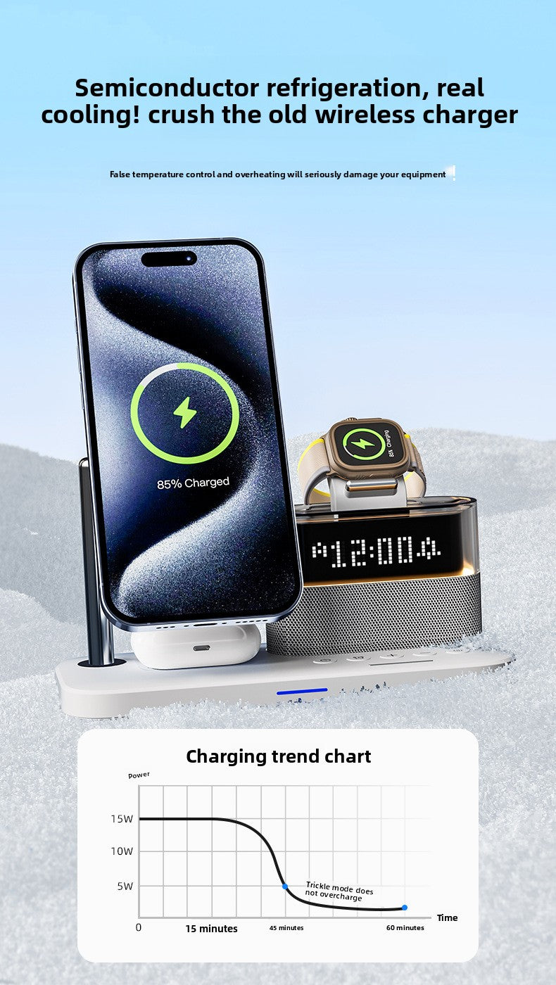 Magnetic wireless charger 3-in-1 wireless charging Clock  for Apple 3-in-1