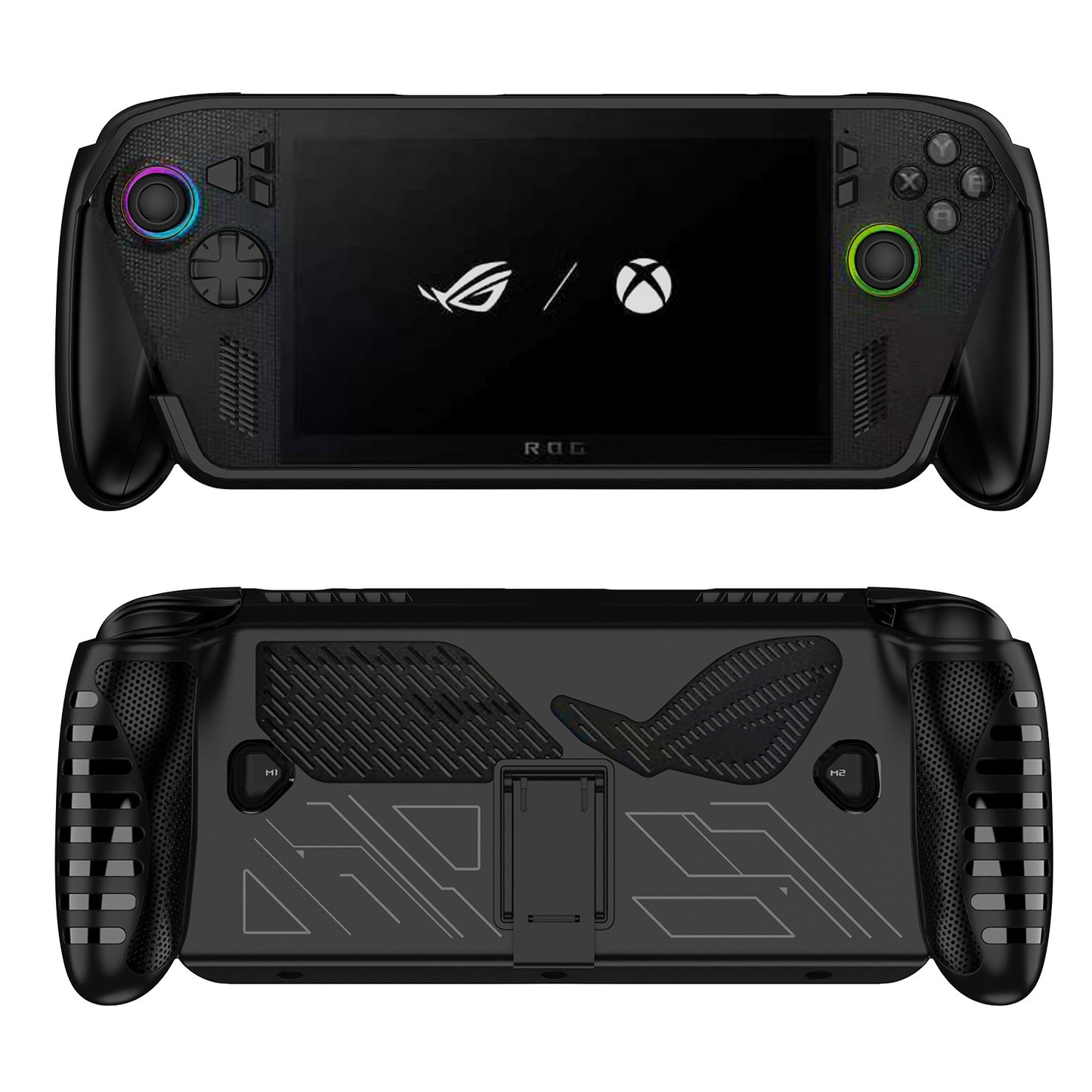 Suitable for ROG Xbox ally X handheld TPU protective case with back bracket, non-slip and anti-drop protective case