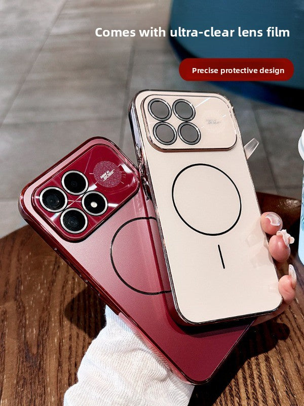 Laser thin ring For Redmi K100pro mobile phone case New k90 pro max integrated lens film all-inclusive protective case k80pro electroplated acrylic backplane case Phone Accessories