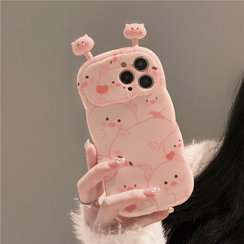 Accessories Pink cute piggy shaking doll for iphone14promax iPhone 13 case 11 new 14pr