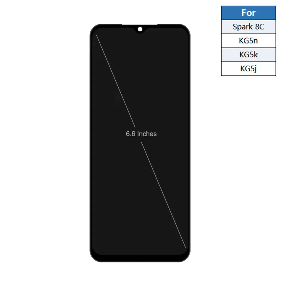 LCD Touch screen assembly for Tecno Spark 7Pro KF8 KG6K A49 KG5n X662 KG7