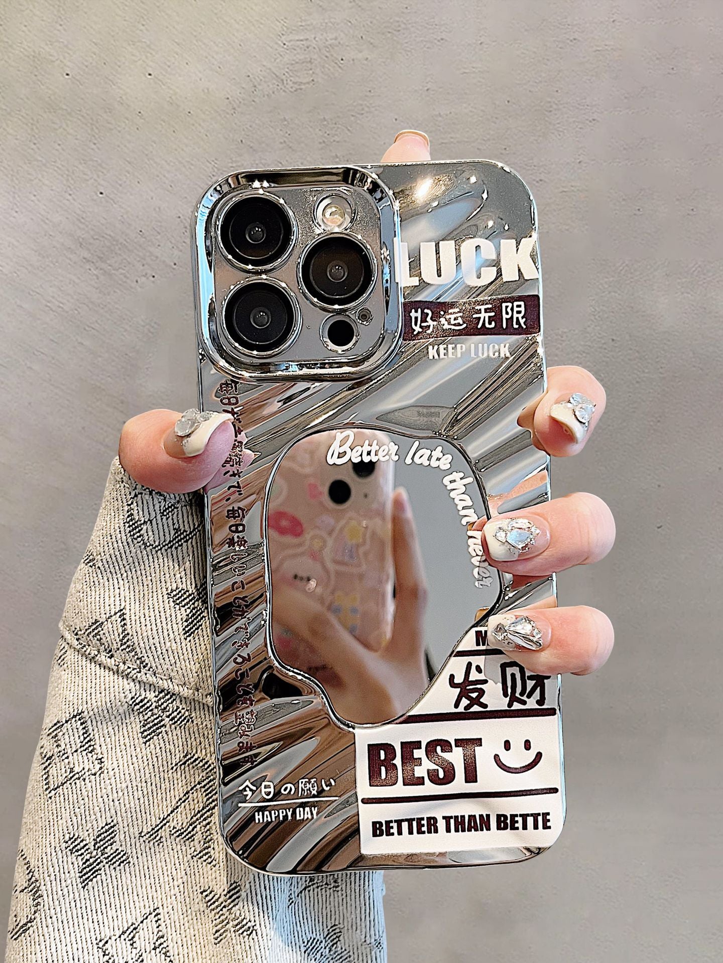 Accessories Use iphone14 mobile phone case Apple 13promax to make a fortune and be loved for good luck Text 11 Comes with lens film 12