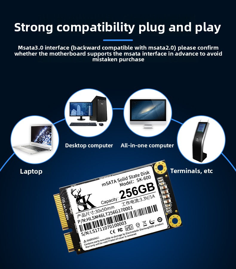 SSD SK 64G 128G 256G 512G 1T 2T msata SSD Notebook Computer Desktop PC 32GB 64GB 120GB 128GB SSD hard solid  drive disk